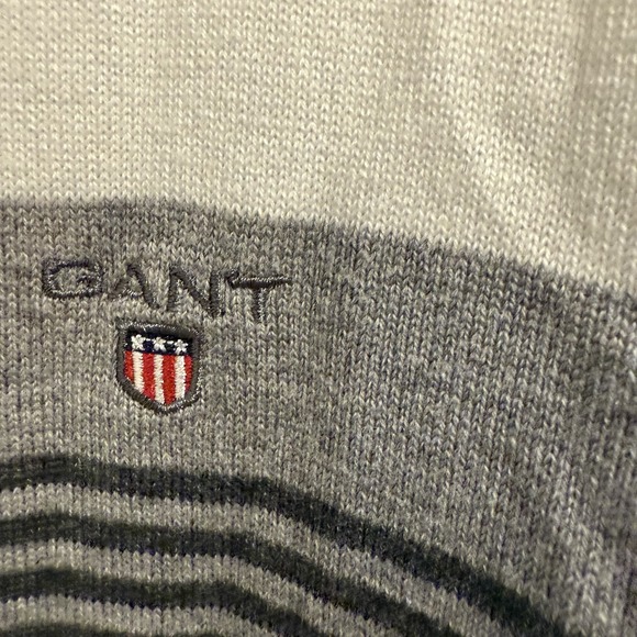 Gant Breton Stripe Crew Neck Pullover Sweater Crème Size XL - Picture 2 of 8